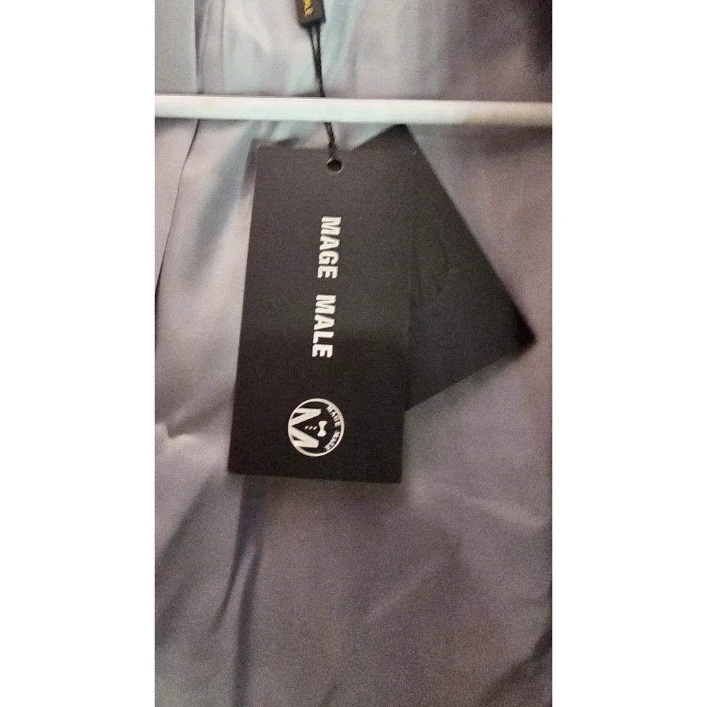 MAGE MALE 3XL - Men's Floral Blue Grey Blazer Single Button - Picture 6 of 9